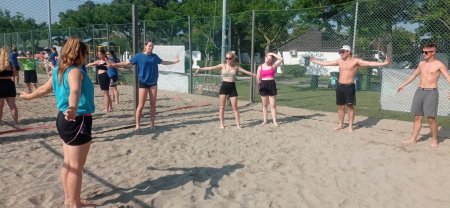 beach volley - rozcvičení
